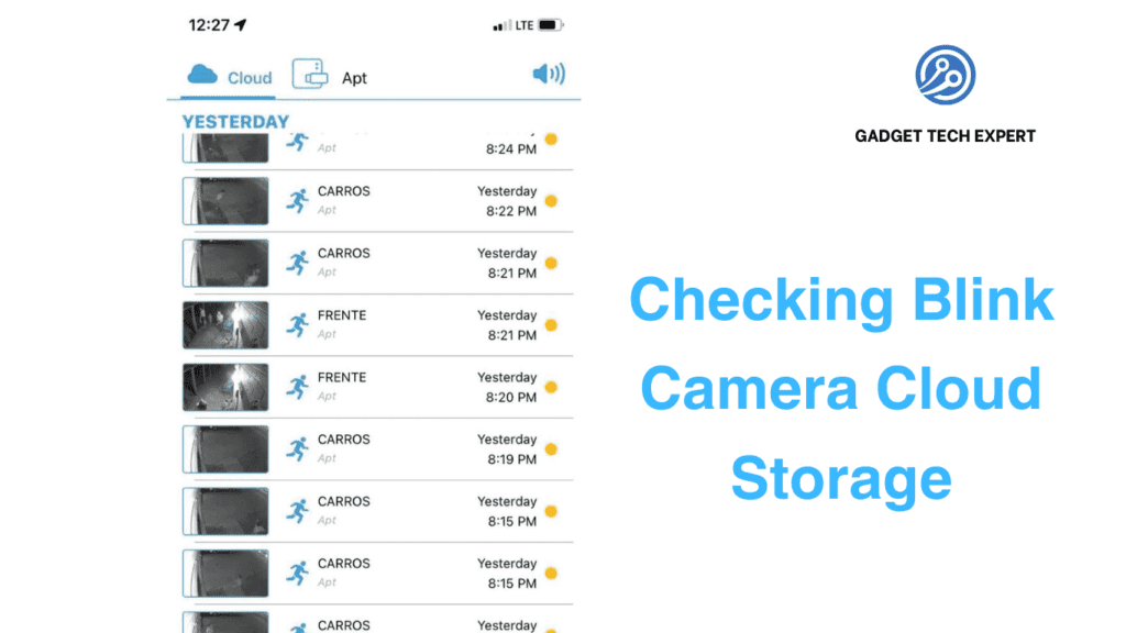 Checking blink camera Cloud Storage