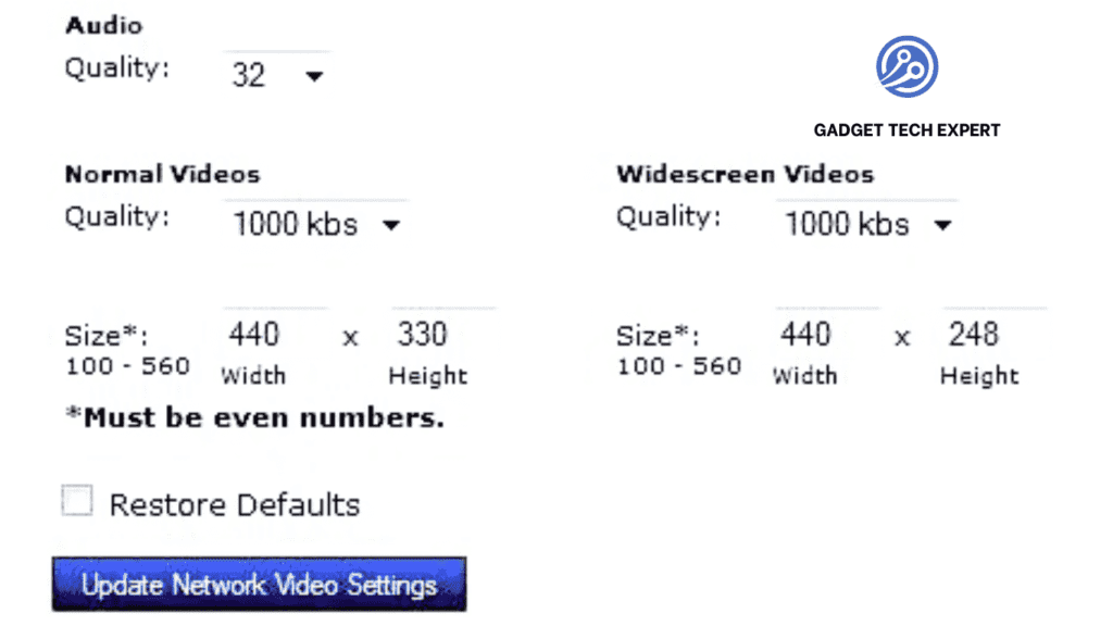 Adjusting camera video Settings